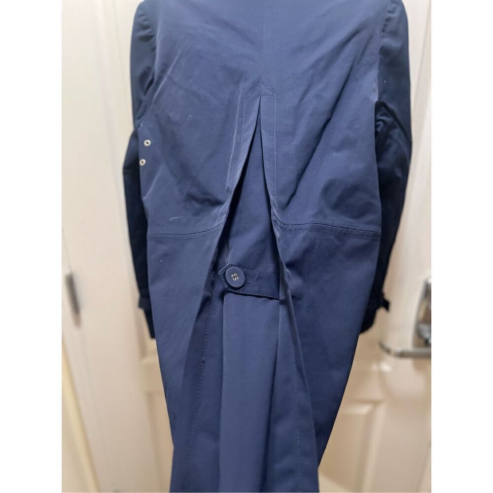 Blanc Noir Travel Engineer All Weather Navy Blue Midi Trench Coat  size S winter - Picture 3 of 6